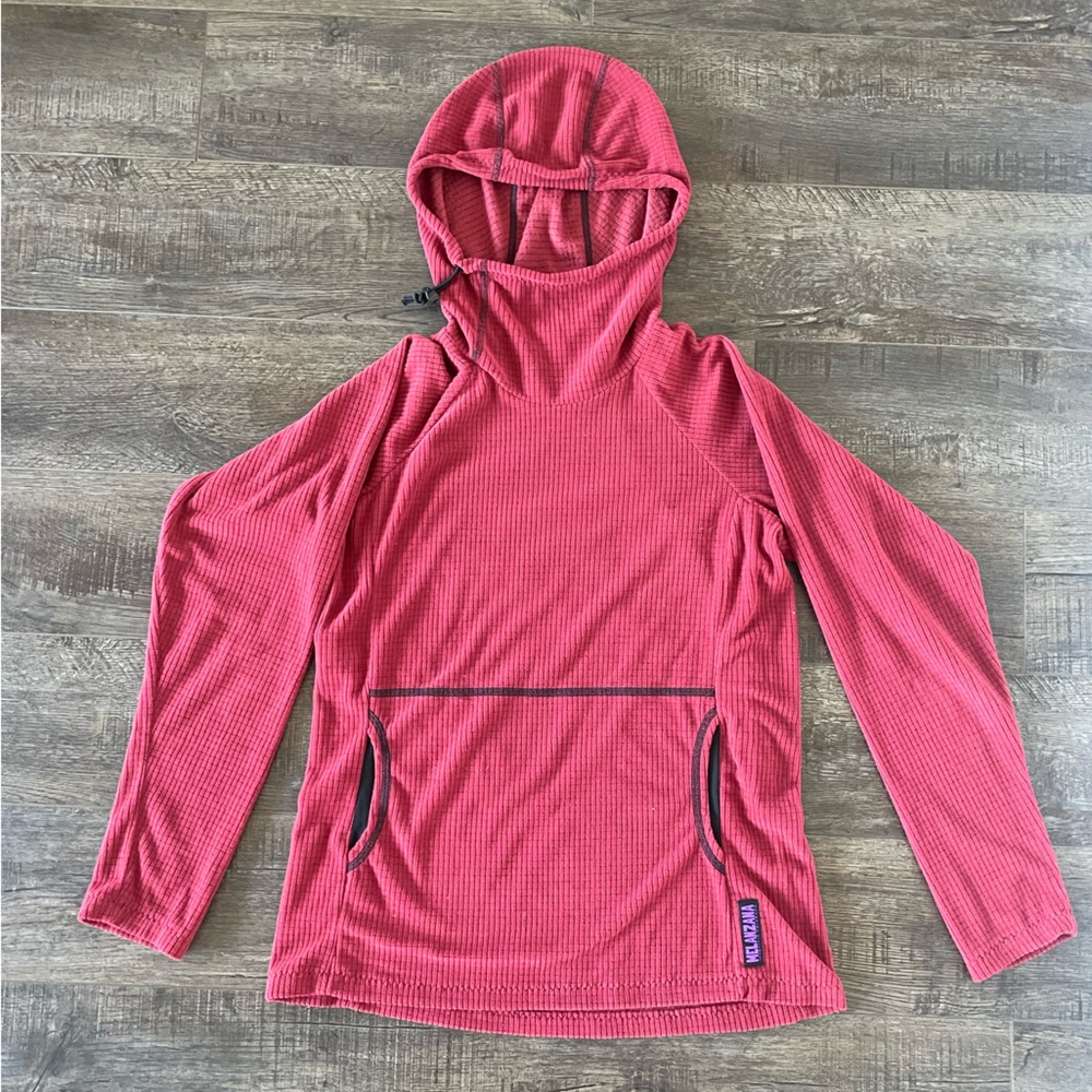 Melanzana Microgrid Hoodie Red size medium